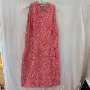 1960s Embroidered shift Dress pink  1950s Pinup Union Made Vintage Flower